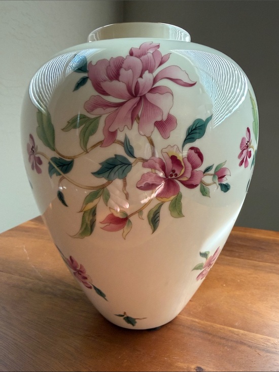 Lenox Other - Lenox Barrington Collection 9.5" Floral Porcelain Vase in Cream, Pink and Green